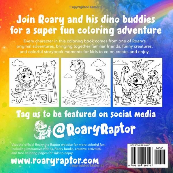 Roary The Raptor’s Dino Coloring Book: A Super Awesome Dinosaur Coloring Book for Kids Ages 2–8
