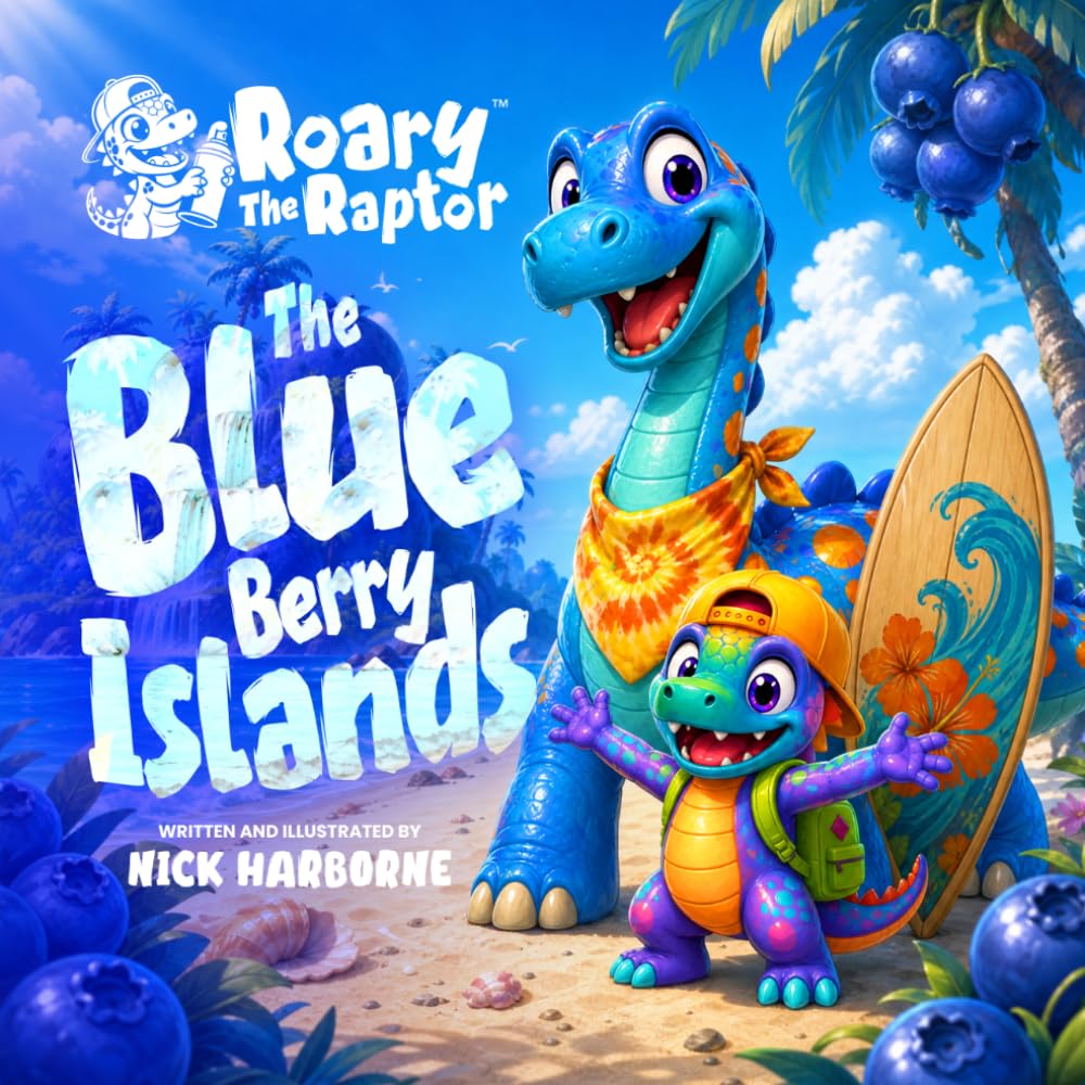 Roary The Raptor - The BLUE Berry Islands: A Splashy Rhyming Dinosaur Adventure About Colors and Creativity for Kids Ages 3–6