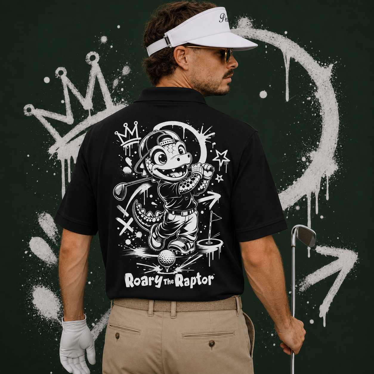 Roary the Raptor - Men's Premium Golf Polo