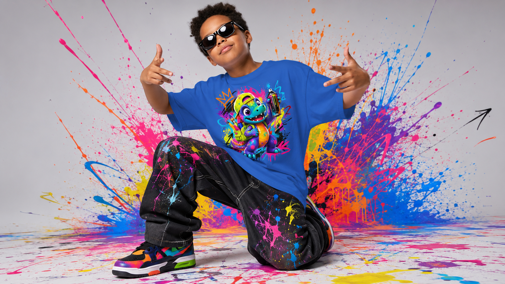 Roary the Raptor Graffiti Artist Tee - Youth