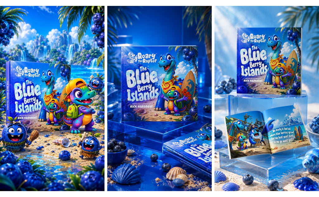 Roary The Raptor - The BLUE Berry Islands: A Splashy Rhyming Dinosaur Adventure About Colors and Creativity for Kids Ages 3–6