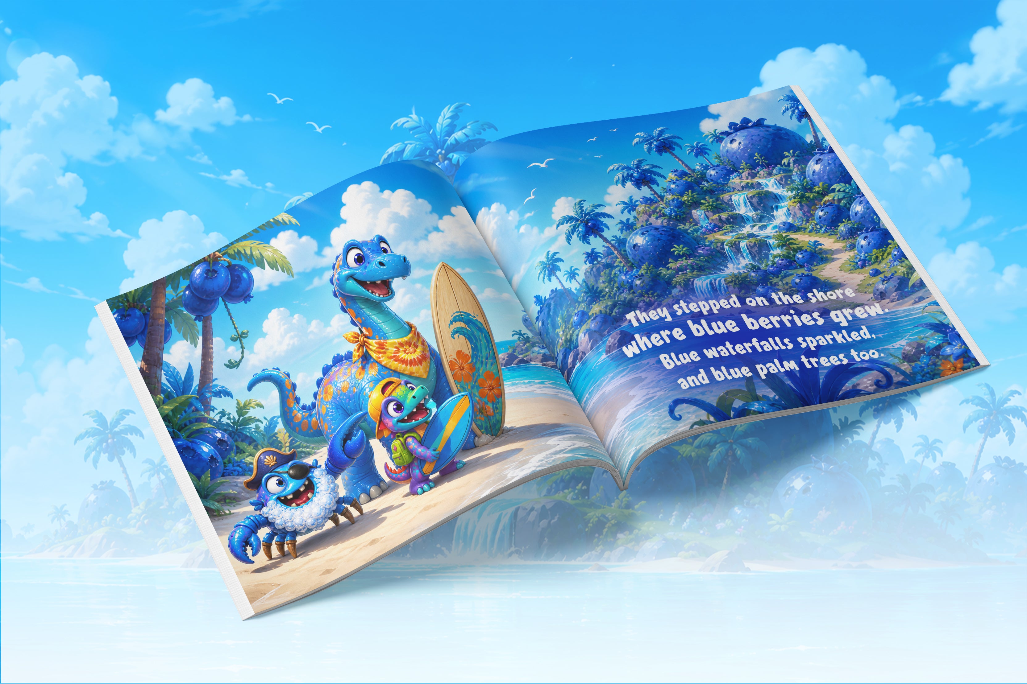 Roary The Raptor - The BLUE Berry Islands: A Splashy Rhyming Dinosaur Adventure About Colors and Creativity for Kids Ages 3–6