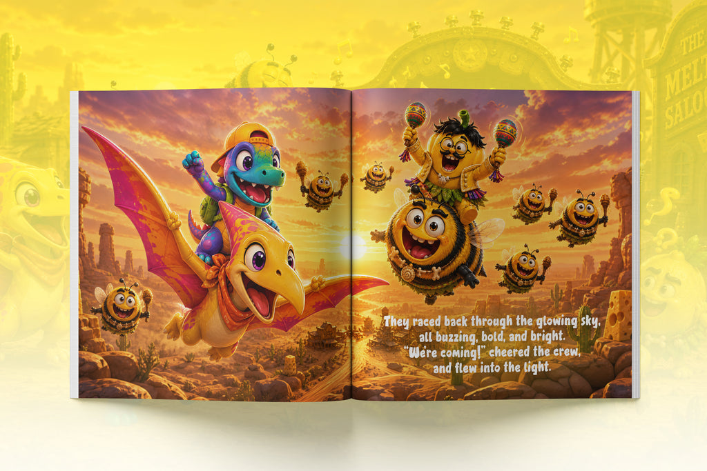 Roary the Raptor: The Yellow Sizzle Sands: A Funny Rhyming Dinosaur Adventure About Music, Creativity, and the Color Yellow