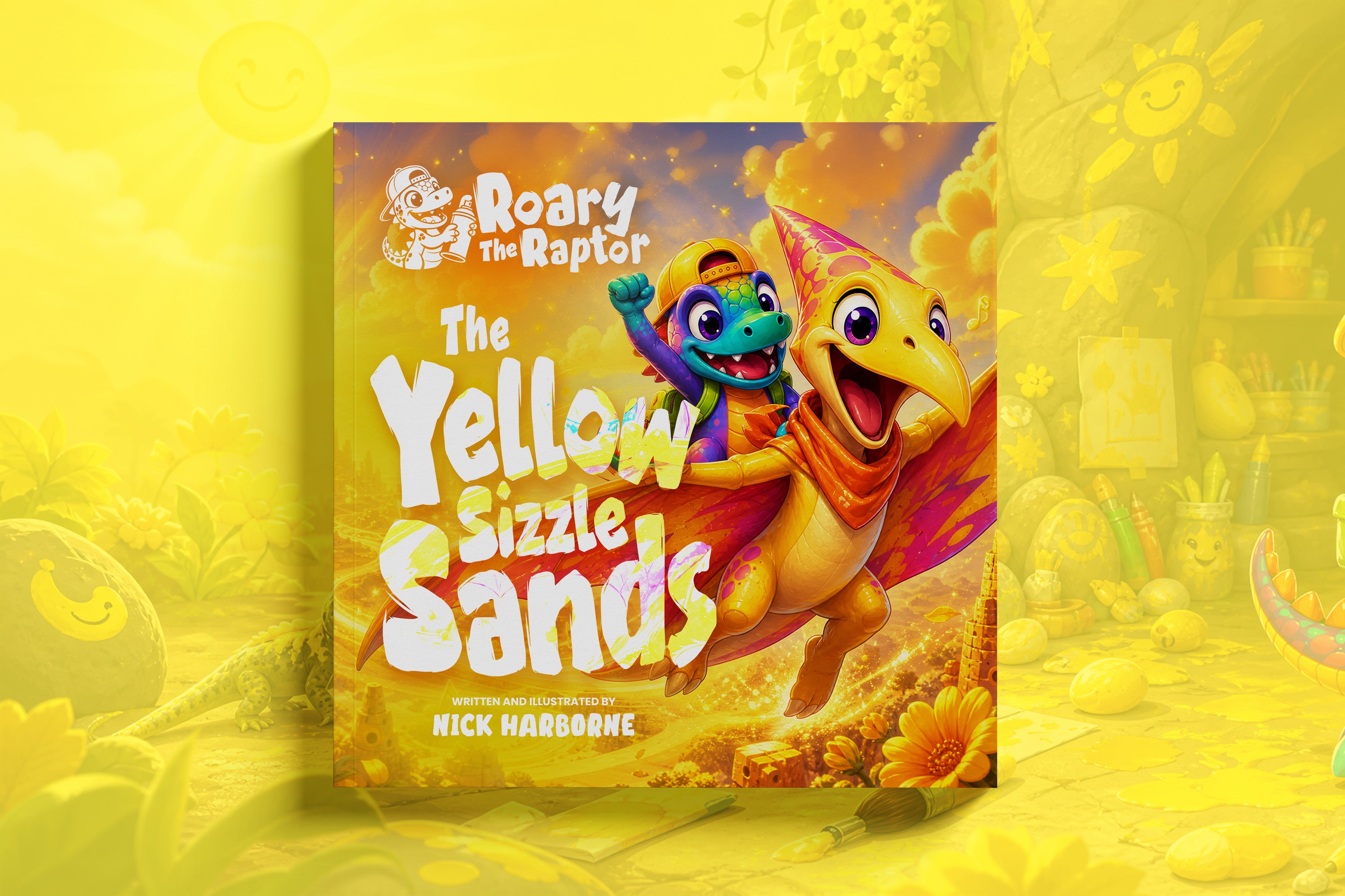 Roary the Raptor: The Yellow Sizzle Sands: A Funny Rhyming Dinosaur Adventure About Music, Creativity, and the Color Yellow