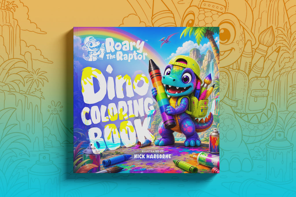 Roary The Raptor’s Dino Coloring Book: A Super Awesome Dinosaur Coloring Book for Kids Ages 2–8