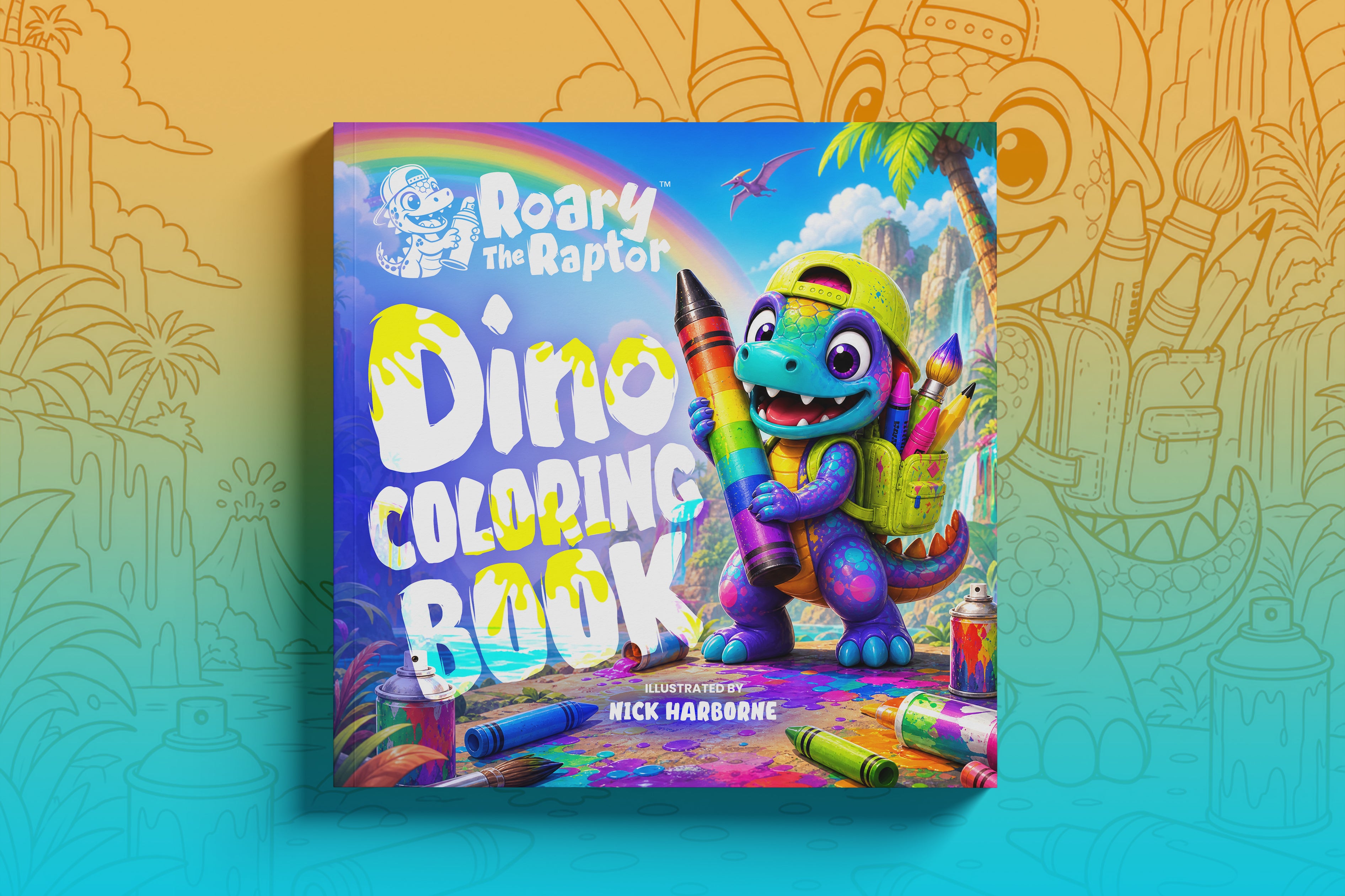 Roary The Raptor’s Dino Coloring Book: A Super Awesome Dinosaur Coloring Book for Kids Ages 2–8